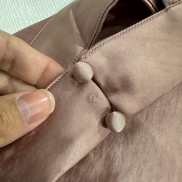 NWOT Lulus Poised Aura Dusty Mauve Satin Mock Neck backless Mini Dress size S - Picture 12 of 16